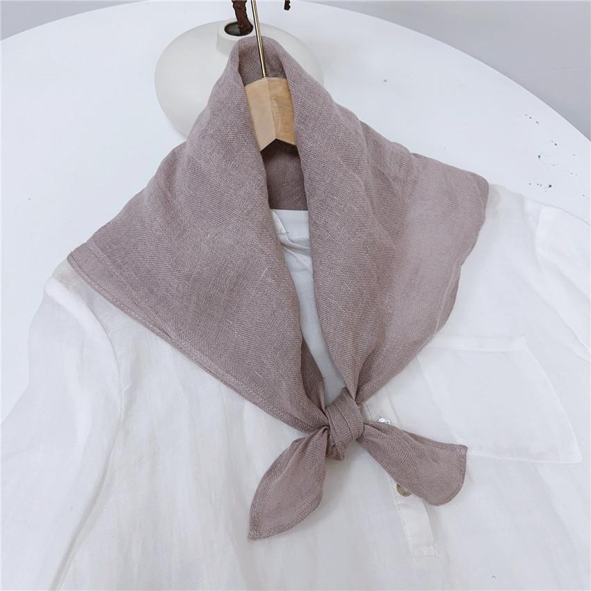 Clearance Welfare Retro Linen Square Scarf Literary And Versatile Women'S Summer Neck Protection Cotton And Linen Small Silk Scarf Scarf Printed Model