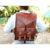 Goat Leather Brown Shoulder Stachel Messenger Rucksack Vintage Leather Bag.