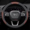 AQJ1 Leather Car Steering Wheel Cover for Honda HRV CRV Civic City Passport Accord CRZ 2022 2023 2024 2025 2026 Interior Accessories