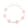 Rose Quartz Gemstone 925 Sterling Silver Jewelry Handmade Bracelet For Birthday RB-14-22
