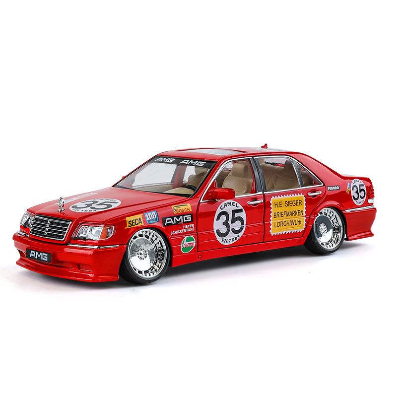 Simulation 1/24 Scale Mercedes Benz S W140 320SEL Modified Version Alloy Racing Car Diecast Model Collection Decorative Gift Boys