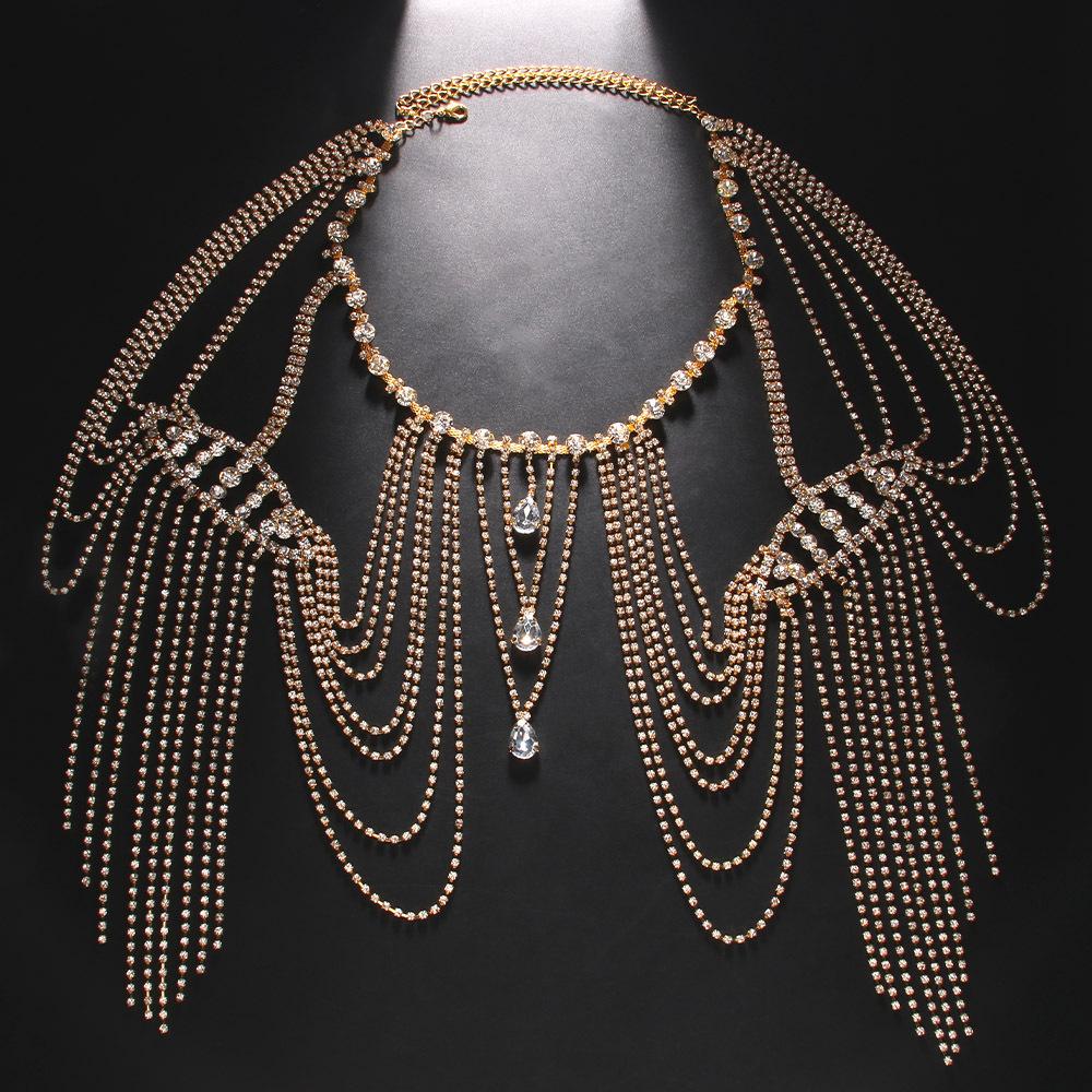 Bride Wedding Crystal Shoulder Chain Party Show Dress Princess Accessories Shoulder Chain Body Jewelry
