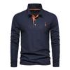 Giraffe Embroidery Men's Polo Shirts Solid Color Long Sleeve Polo Shirts Men New Spring Social Business Polos Male