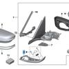 Нижняя крышка зеркала заднего вида BMW 7 серии G11/G12 с отверстием (51167418821/51167418822)