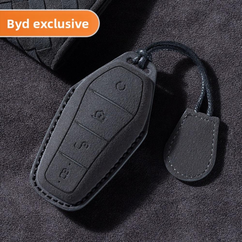 Для BYD Song Plus DMI Han EV DM Dolphin 3D Полное покрытие Замшевый Чехол для Автомобильного Ключа для Song Pro Tang DMI
