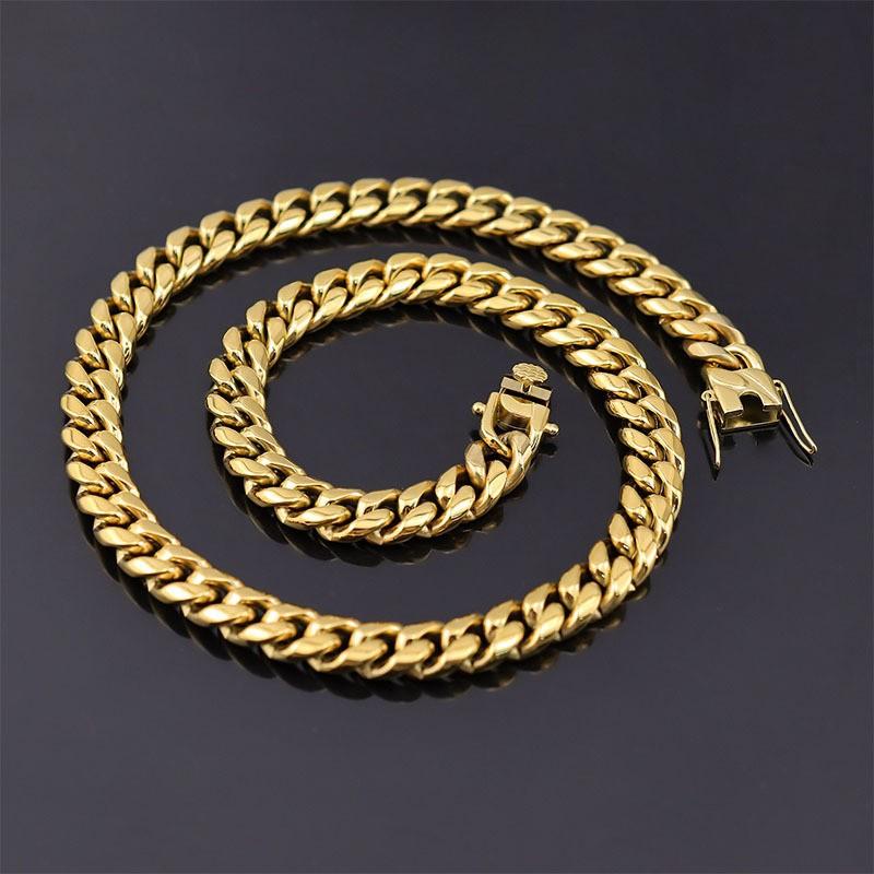 Нержавеющая сталь, персонализированное модное мужское хип-хоп ожерелье из титановой стали с позолотой