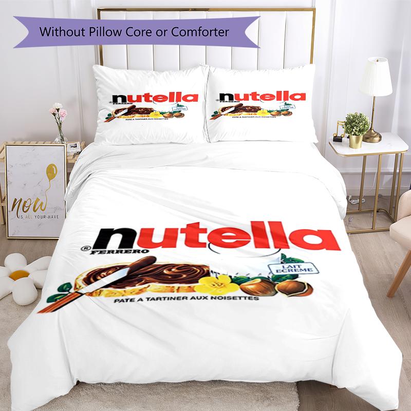 3pcs Nutella Bedding Set Duvet Cover Closure Includes 1 Duvet Cover & 2 Pillowcases, Soft and Comfortable for All Seasons.