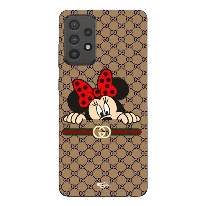 Coque de téléphone - MANIACASE - Samsung Galaxy A53 - Silicone TPU - Noir - Minnie Gucci