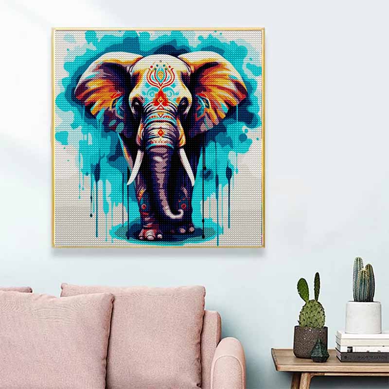 New Arrival 5D DIY Full Circle Diamond Painting "Painted Elephant" Embroidery Cross Stitch Home Decor Gift