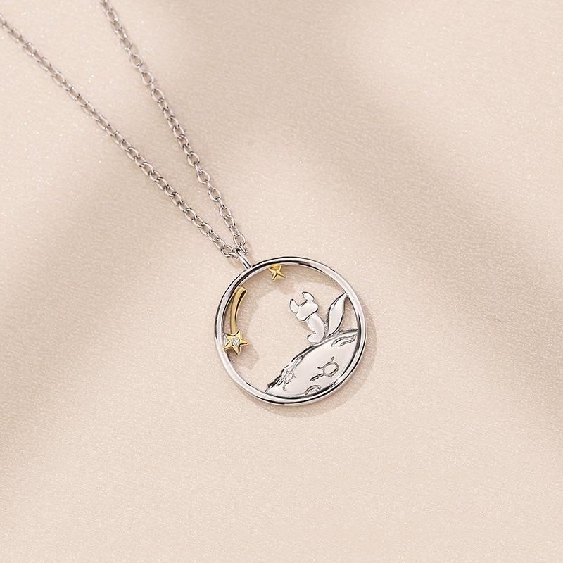 Little Prince and Fox Couple Necklaces, Male and Female Students, Clavicle Chain, Neck and Neck Chain
