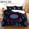 Dreamcatcher Пододеяльник Комплект постельного белья Bohemian Mandala для девочек и взрослых Фиолетовый полиэстеровый пододеяльник King Queen Полный размер