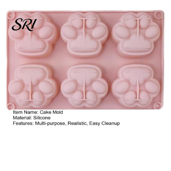 Baking Mold For Desserts Cat Paw Silicone Food-Grade Chocolate Mousse Cake Easy-Release Handmade Soap Reusable for DIY Dessert Decompression