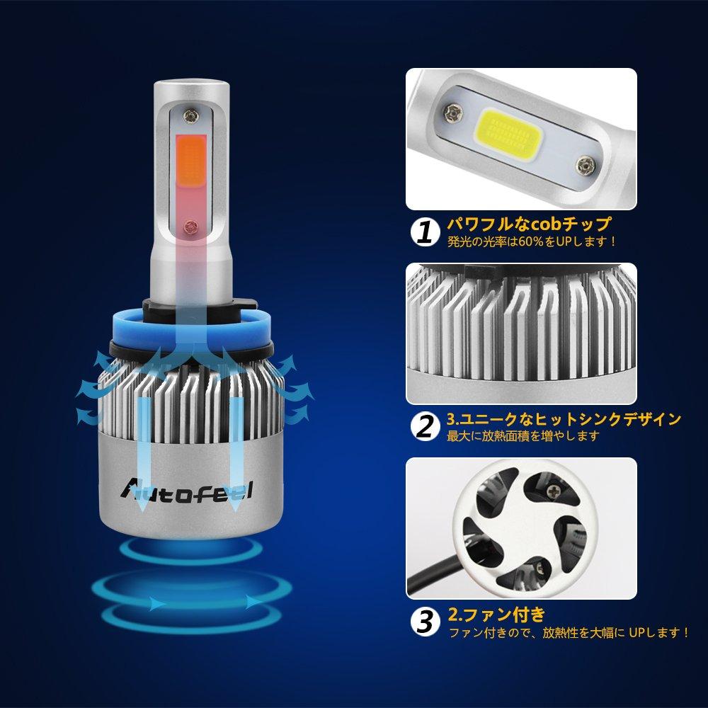 Autofeel [Оригинальный продукт] Светодиодная фара H8/H11 совместимая с 6500K DC9V-32V светодиодным чипом, модель с вентилятором для отвода тепла, 5 лет гарантии