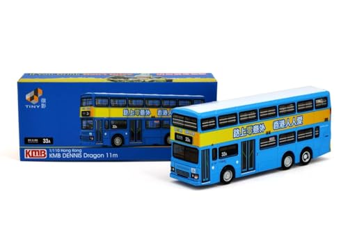 Tiny City 1/110 Деннис Драгон KMB 11м Ноль Аварий (33А) Двухэтажный Автобус Diecast Модель Машинки «Ноль Аварий на Дороге, Любовь к Жителям Гонконга»