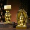 Southeast Asian Antique Style Buddha Head Candlestick Resin Handicraft Candle Holder Home Worship Tabletop Decor Acceeories