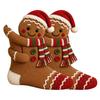 Gjenbrukbar tykk stoffstrømpe 3D klemme julesokker til peisdekorasjoner, Store strikkede julegave dekorasjonsposer med Julenissen/Elg/Snømann