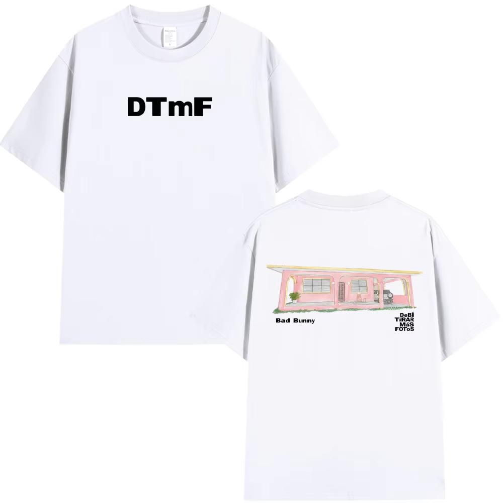 Bad Bunny Тур DTMF Мерч Футболка Debi Tirar Mas Fotos Футболки Мужские Женские Хип-Хоп Оверсайз С Коротким Рукавом Футболка Подарки для Фанатов Топы