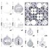 44-Piece Christmas Tree Decoration Set: 6cm Colorful PVC Hanging Balls