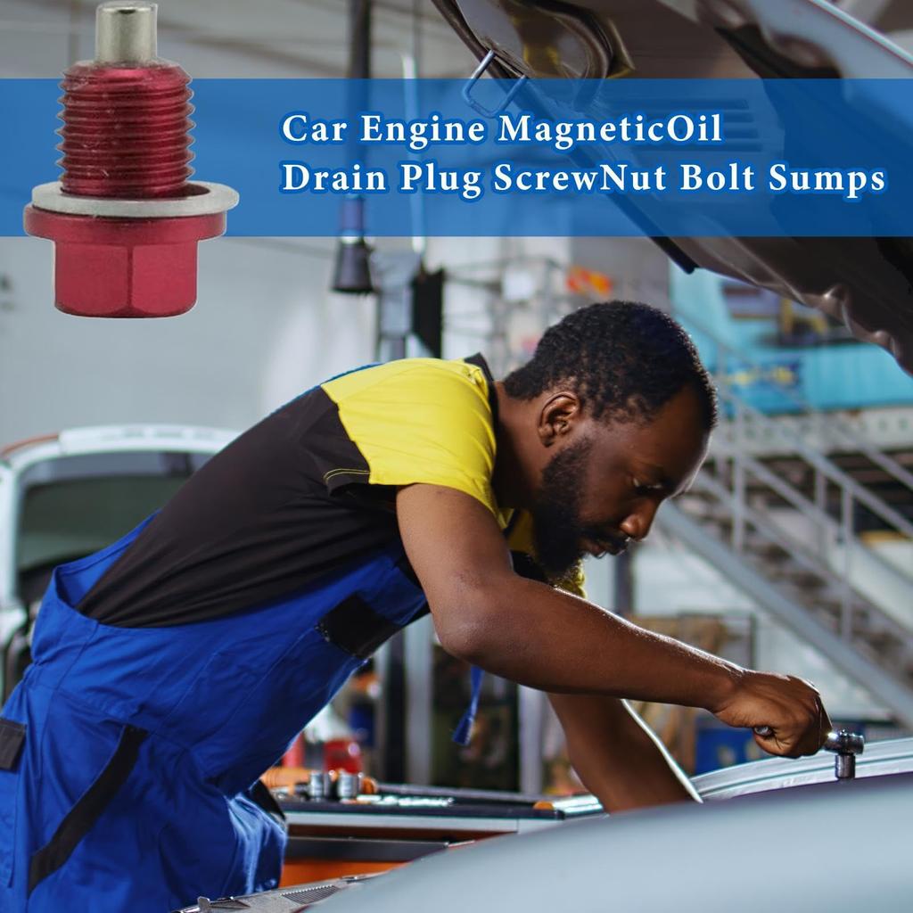 Magnetic Drain Plug, Plug Bolt - Magnetic Drain Screw Bolt | Leak Proof Replacement, Most Vehicle Car Accessories