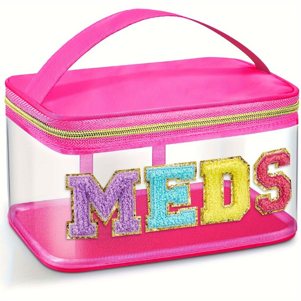 Multi-color transparent storage bag, makeup bag, travel storage bag, portable handbag, letter-embroidered toiletry bag