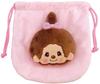 Unic Mascot Drawstring W175 X H190 X Monchhichi-chan Bag, Approx. D40mm, MC-0010GL
