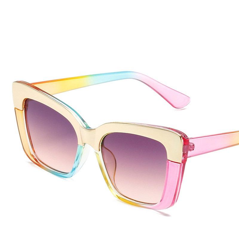 Non-polarized Sunglasses for Women Fashion Retro Cat-eye High-definition Fashionable Anti-blue Light Large Frame Casual Eyewear