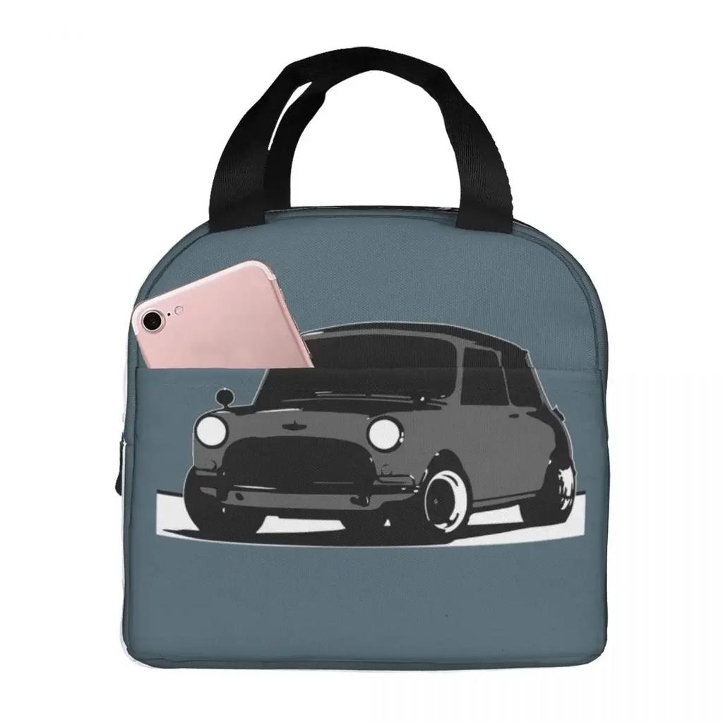 Изолированная сумка-ланчбокс Austin Mini Cooper для женщин и детей, герметичные контейнеры для еды, термоланчбокс, сумка-тоут