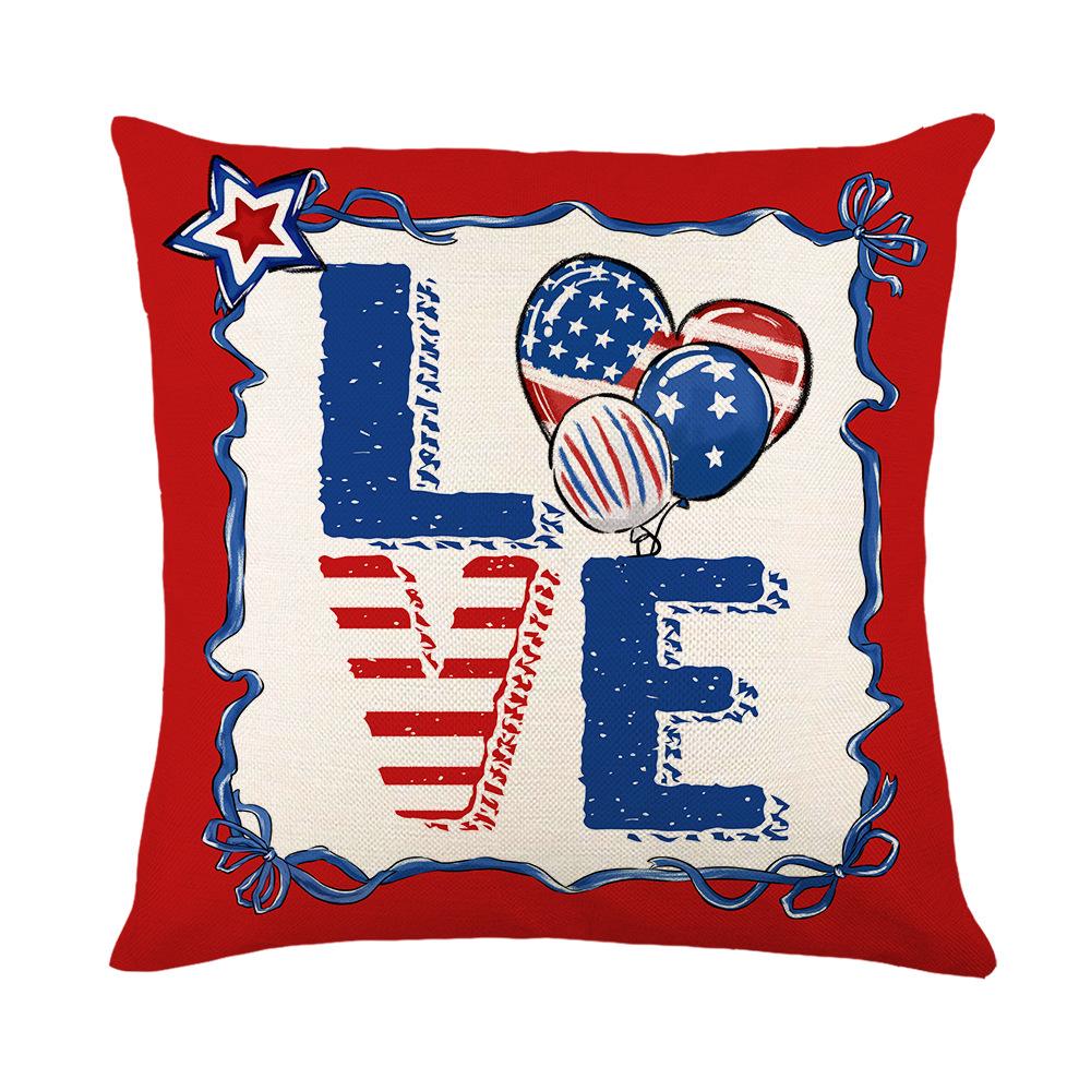 New Independence Day Pillow Cover Polyester Printed Living Room Sofa Cushion Cover Bedroom Decorative Cushion Cover