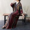 2025 Women Plus Size Spring Long Dress Loose Basic Printing Vintage Casual Floral Oversize Long Sleeve Maxi