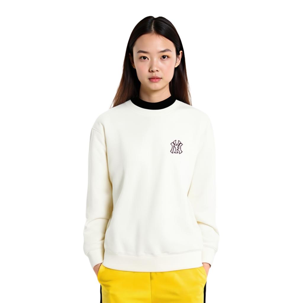 MLB Sweatshirts Unisex Cream Crew Neck Moderate 3AMTQ0161-50CRS