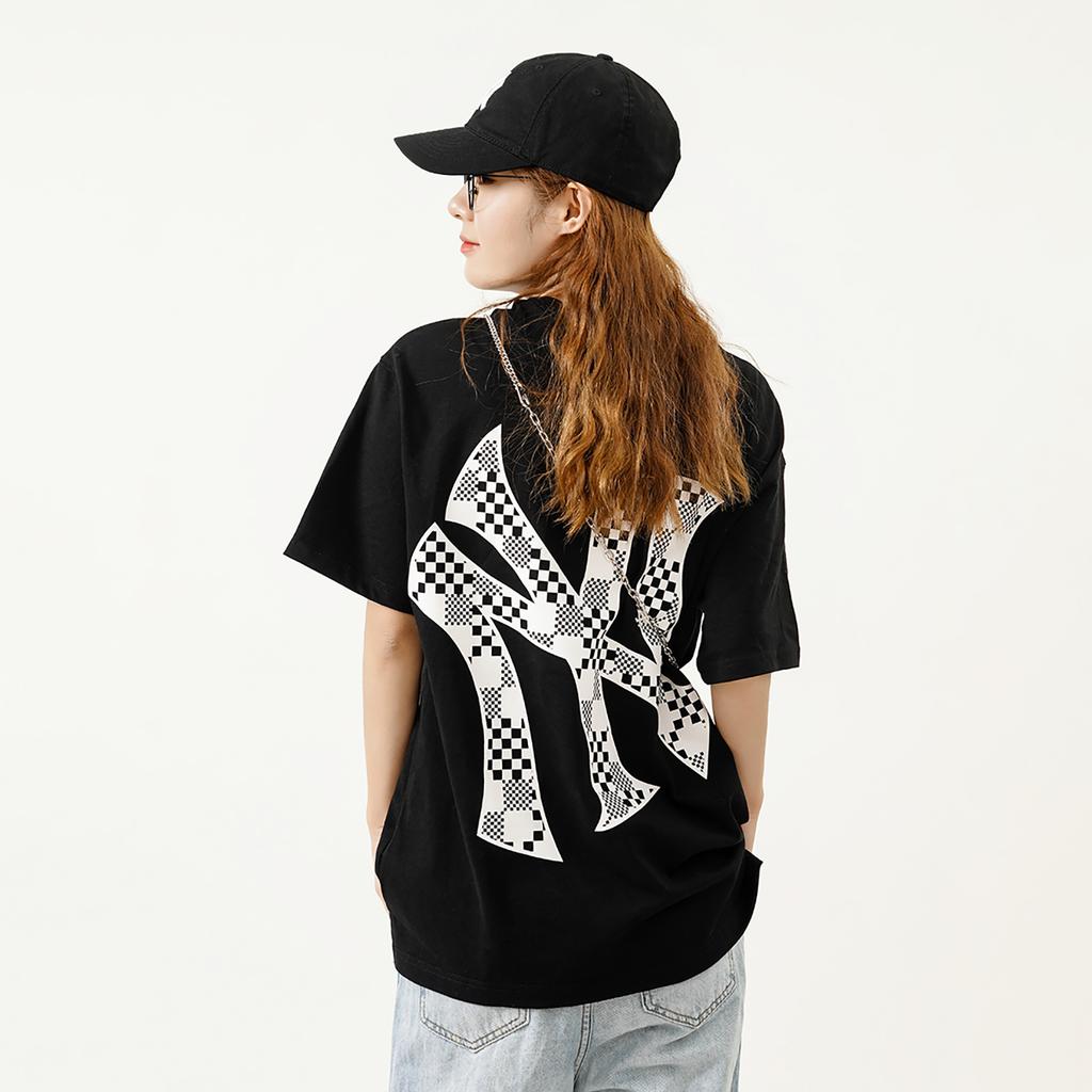New MLB Set in Sleeve T Shirt Unisex Black 3ATSM8023-50BKS