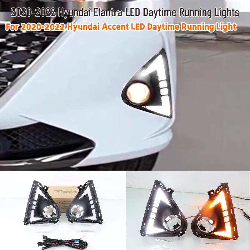 Hyundai Accent 2020-2022 LED Daytime Running Front Bumper Lights.