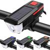 Bicycle USB Rechargeable 3 Modes Solar Light Horn Bike Headlight Cycling Lamp