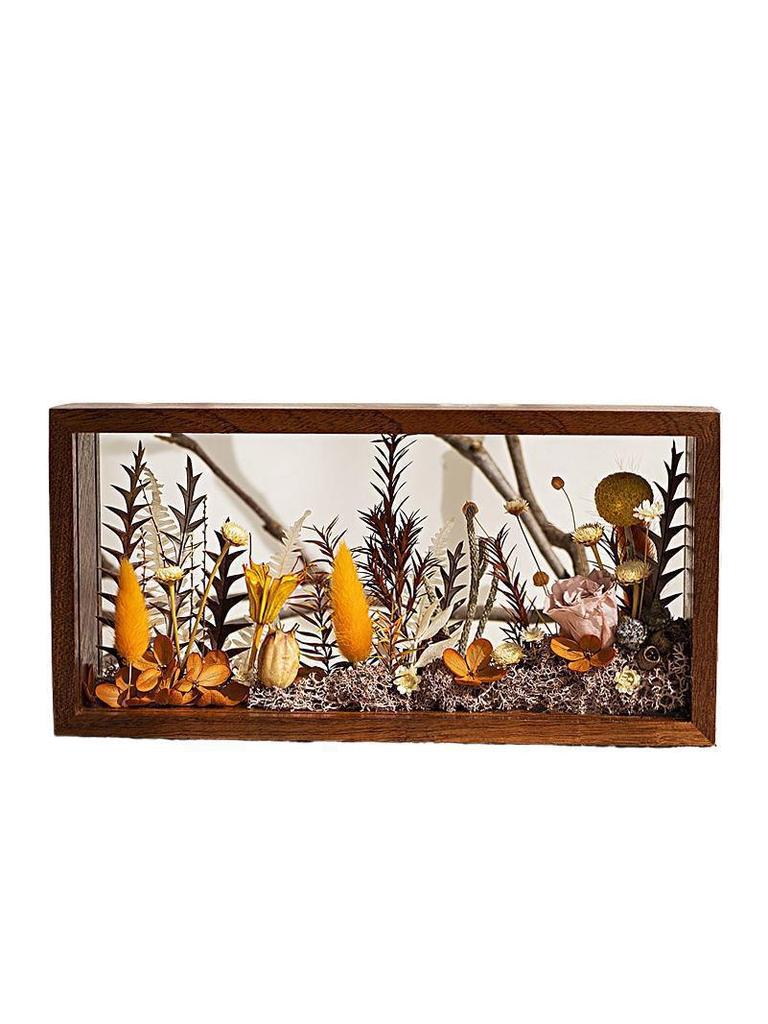 Eternal Flower Solid Wood Frame DIY Kit: Handmade Dried Flower Ornament for Team Building & Gifting
