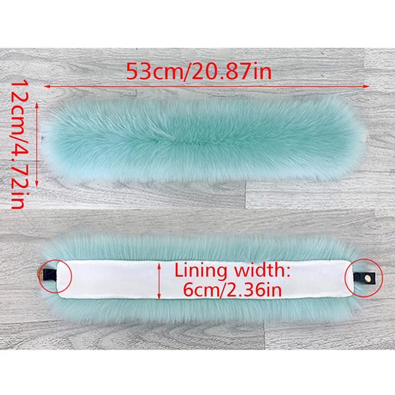 Зимний толстый теплый мех лисы, аксессуары для одежды, воротник из искусственного плюша с пуговицами, утолщенный теплый шарф из искусственного меха лисы с пуговицами, шарф из искусственного меха на голову