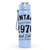 1PC Vintage 1970 Limited Edition Print 750ml Color Plastic Sports Water Bottle Leakproof Flip Straw Lid Suitable for Sports Office Home Use