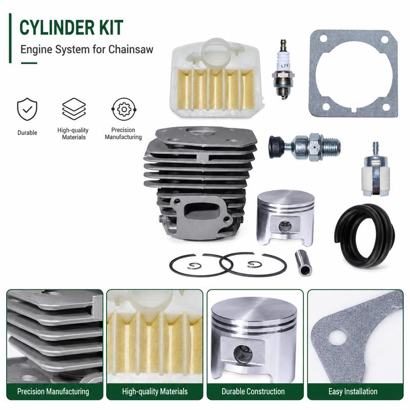 45mm Cylinder Piston Kit For Husqvarna 340 345 350 268 353 250 Tune Up Kit Air Filter Spark Plug Fuel Hose Cylinder Gasket Parts