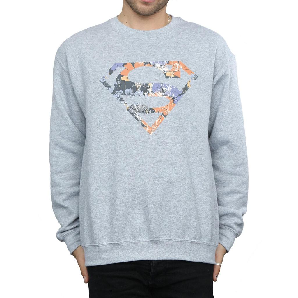 DC Comics Mens Superman Floral Logo 2 Sweatshirt