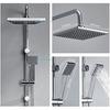 Душевая колонна - JOHO - Набор из нержавеющей стали - Лейка 20x20 см - Защита от накипи - Регулируемая по высоте