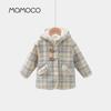 Зимнее клетчатое пальто с капюшоном для девочек MOMOCO