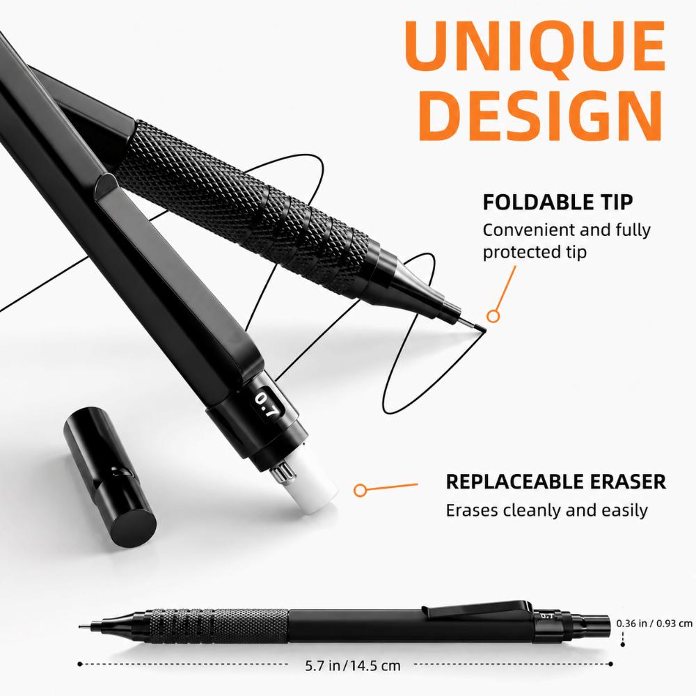 HB Automatic Pencil Set Full Metal Stationery Gift Set Mechanical Pencil Set Art Drawing