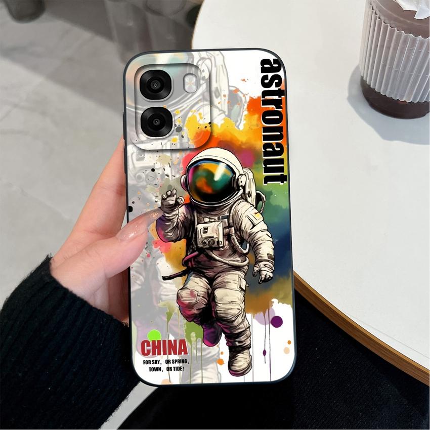 For Oppo A6x A6s Reno 15 15F 15Pro Realme 16Pro Phone Cases Fashion Astronaut Shell Lightweight Liquid Silicone Premium Anti Slip Lens Protector Cover