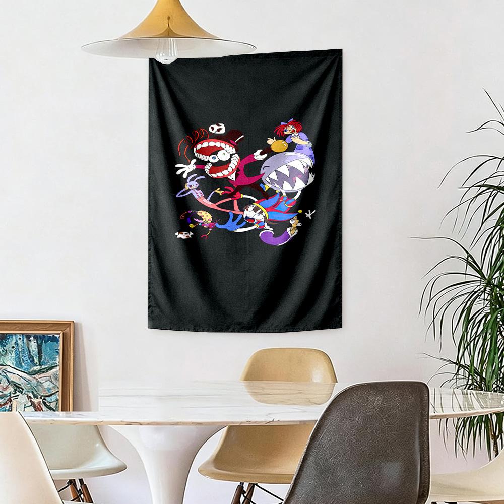 Digital Circus Wall Decor Tapestry Art For Pet Memorial Birthdaywedding Party Backdrop Family Gift