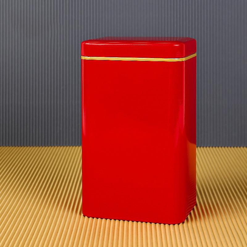 Metal Retro Square Tea Can Candy Food Storage Case With Lid Packaging Box Containers