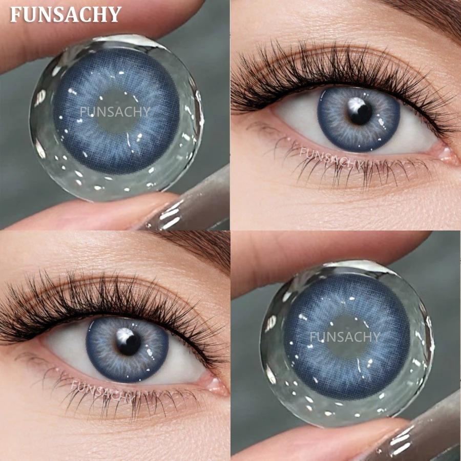 FUNSACHY 2 шт. новые цветные контактные линзы для глаз зеленые сине-коричневые линзы мягкие линзы EyeBeauty Pupil Cosmetics натуральные цветные линзы
