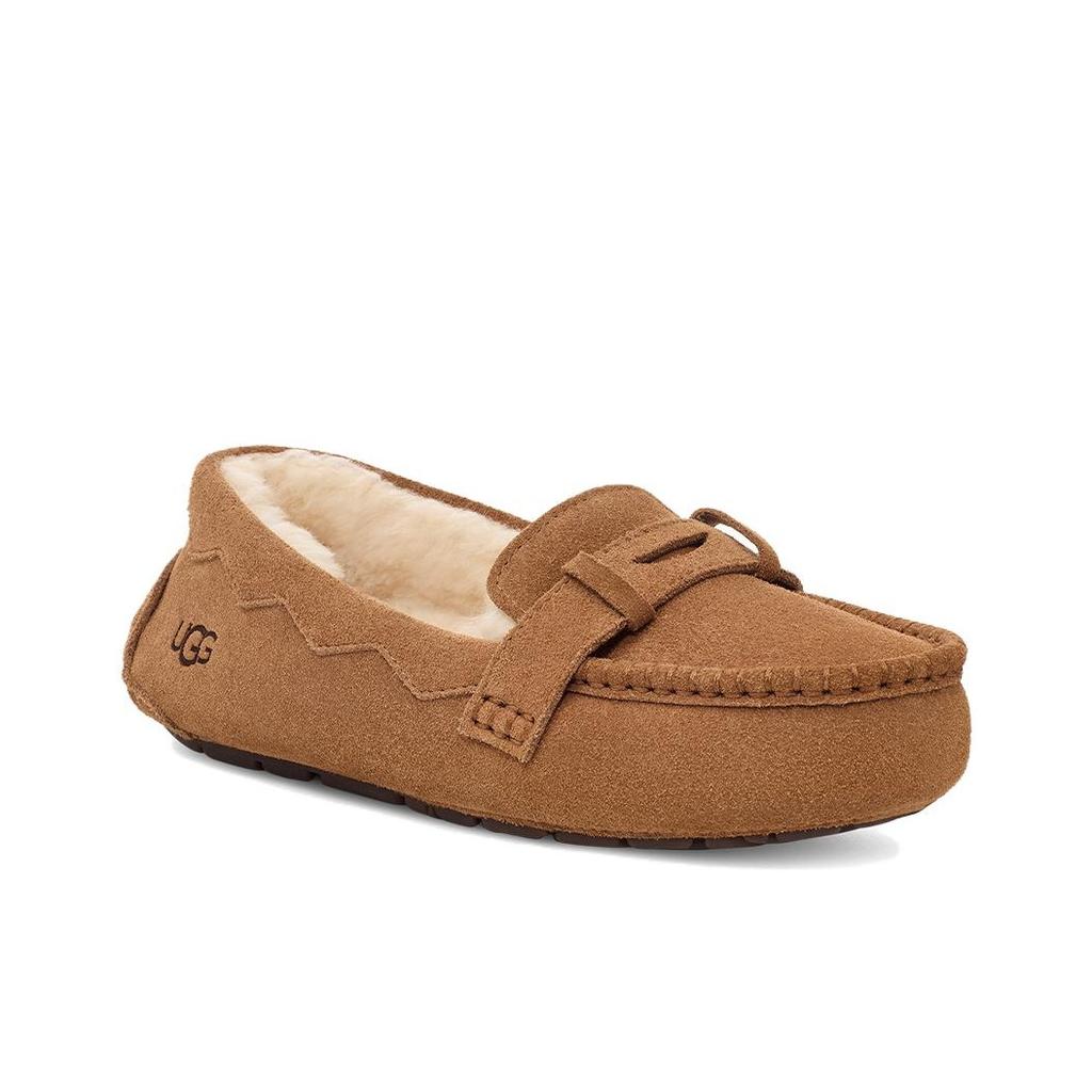 UGG Кожа спилка коровы Удобные Теплые Повседневные лоферы для 通勤 Женские лоферы Коричневый 1166891-CHE