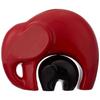 New Home Decor Happy Charm Elephant Mother & Child | Piano Finish Ceramic Figures (Set of 2 Pieces, Red and Black)