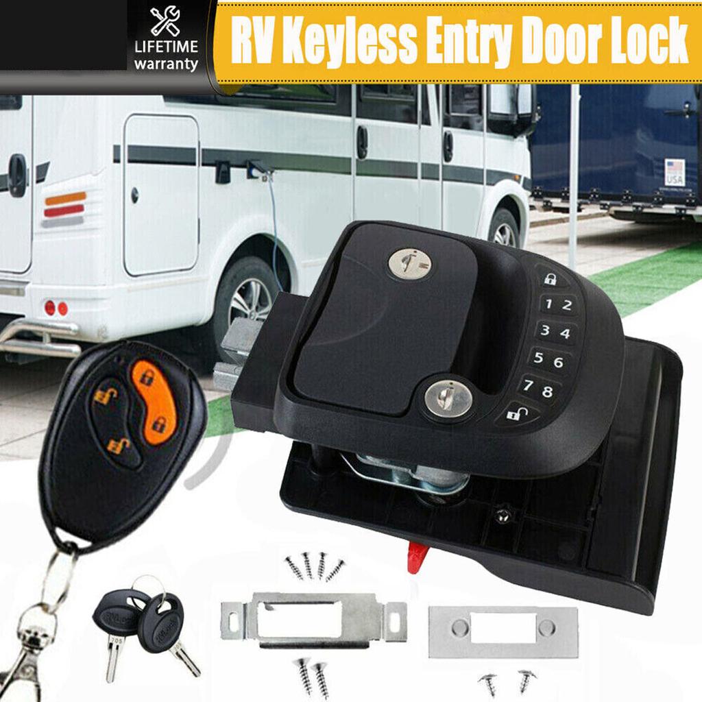 Trailer RV Keyless Entry Door Lock Latch Hatch Caravan-Motor Home Car Drawer Handle With Deadbolt Integrated Keypad Fob