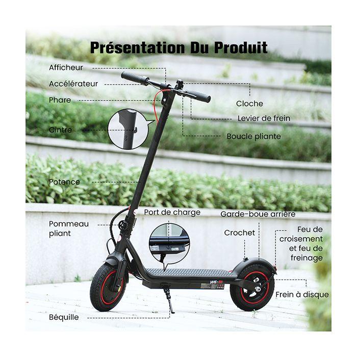 Foldable Electric Scooter for Adults 10'' W6, Range 27-37 KM, 36V 10.5Ah Battery, 500W Motor Electric Scooter