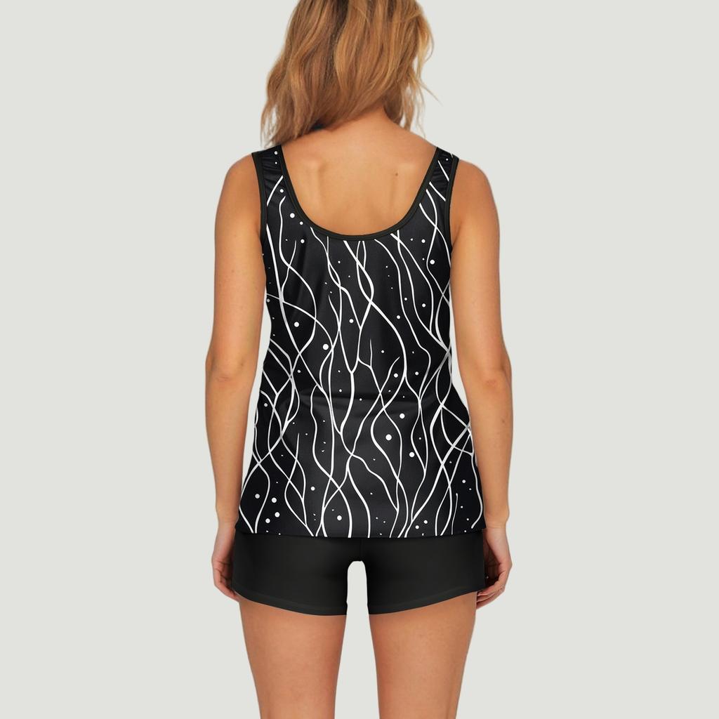 Женский купальник с шортами, струящиеся двухсекционные купальники, купальные костюмы